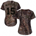 Kansas City Royals #15 Whit Merrifield Camo Realtree Collection Cool Base Women's Stitched Baseball Jersey