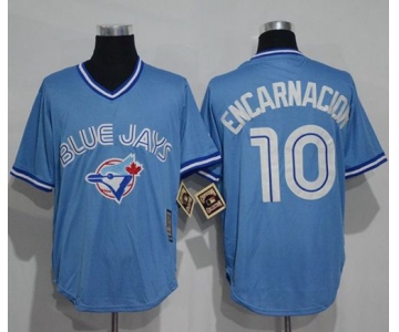 Blue Jays #10 Edwin Encarnacion Light Blue Cooperstown Throwback Stitched MLB Jersey