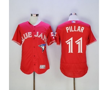 Blue Jays #11 Kevin Pillar Red Flexbase Authentic Collection Canada Day Stitched MLB Jersey