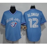 Blue Jays #12 Roberto Alomar Light Blue Cooperstown Throwback Stitched MLB Jersey