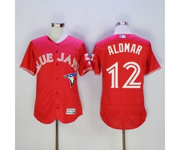 Blue Jays #12 Roberto Alomar Red Flexbase Authentic Collection Canada Day Stitched MLB Jersey