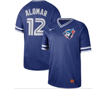 Blue Jays #12 Roberto Alomar Royal Authentic Cooperstown Collection Stitched Baseball Jersey