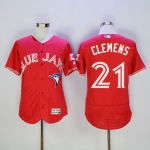 Blue Jays #21 Roger Clemens Red Flexbase Authentic Collection Canada Day Stitched MLB Jersey