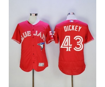 Blue Jays #43 R.A. Dickey Red Flexbase Authentic Collection Canada Day Stitched MLB Jersey