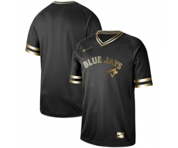 Blue Jays Blank Black Gold Authentic Stitched Baseball Jersey