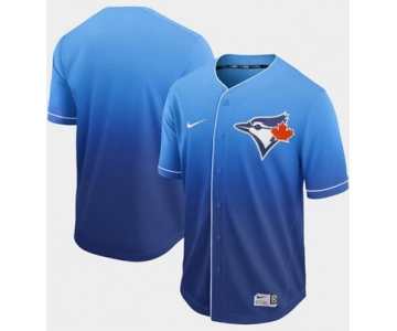 Blue Jays Blank Royal Fade Authentic Stitched Baseball Jersey