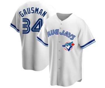 MEN'S TORONTO BLUE JAYS #34 KEVIN GAUSMAN WHITE HOME COOPERSTOWN COLLECTION JERSEY