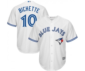 Men's Toronto Blue Jays #10 Bo Bichette White Cool Base Jersey