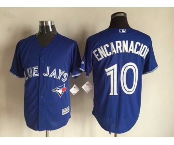 Men's Toronto Blue Jays #10 Edwin Encarnacion Alternate Blue 2015 MLB Cool Base Jersey