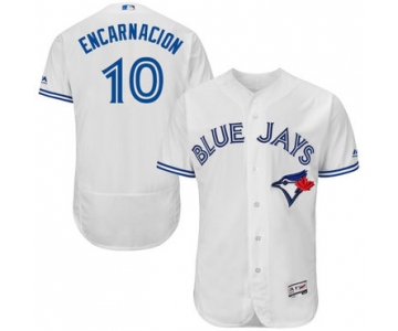 Men's Toronto Blue Jays #10 Edwin Encarnacion White Home 2016 Flexbase Majestic Baseball Jersey