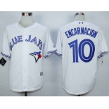 Men's Toronto Blue Jays #10 Edwin Encarnacion White New Cool Base Jersey
