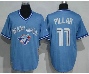 Men's Toronto Blue Jays #11 Kevin Pillar Light Blue Pullover Majestic Cool Base Cooperstown Collection Jersey