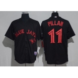 Men's Toronto Blue Jays #11 Kevin Pillar Lights Out Black Fashion Stitched MLB Majestic Cool Base Jersey
