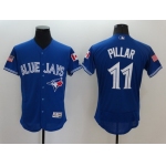 Men's Toronto Blue Jays #11 Kevin Pillar Royal Blue Fashion Stars & Stripes 2016 Flexbase Majestic Jersey