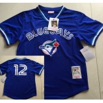 Men's Toronto Blue Jays #12 Roberto Alomar Mesh BP 1993 Royal Blue Throwback Jersey