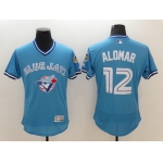 Men's Toronto Blue Jays #12 Roberto Alomar Retired Light Blue 2016 Flexbase Majestic Baseball Jersey