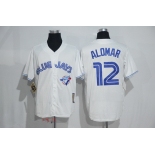 Men's Toronto Blue Jays #12 Roberto Alomar White Majestic Cool Base Cooperstown Collection Player Jersey