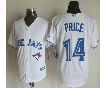 Men's Toronto Blue Jays #14 David Price Home White 2015 MLB Cool Base Jersey