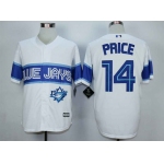 Men's Toronto Blue Jays #14 David Price White New Cool Base Jersey