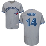 Men's Toronto Blue Jays #14 Justin Smoak Gray Road 2016 Flexbase Majestic Baseball Jersey