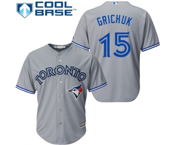 Men's Toronto Blue Jays #15 Randal Grichuk Grey New Cool Base Stitched Baseball Jersey