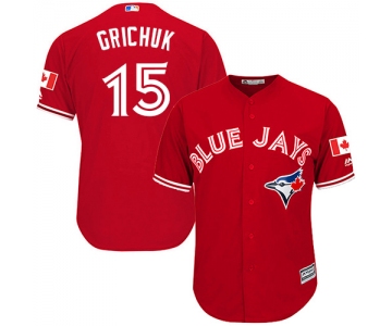 Men's Toronto Blue Jays #15 Randal Grichuk Red New Cool Base Stitched Baseball Jersey