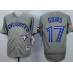 Men's Toronto Blue Jays #17 Ryan Goins Grey Cool Base Jersey