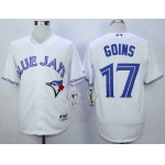 Men's Toronto Blue Jays #17 Ryan Goins White Cool Base Jersey