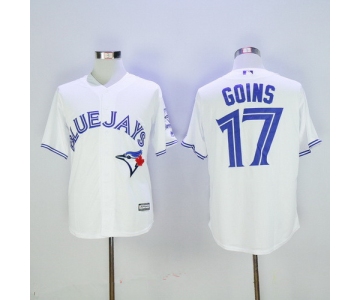 Men's Toronto Blue Jays #17 Ryan Goins White Home Stitched MLB Majestic Cool Base Jersey