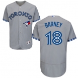 Men's Toronto Blue Jays #18 Darwin Barney Gray Road 2016 Flexbase Majestic Baseball Jersey