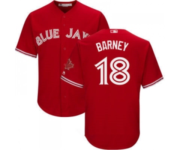 Men's Toronto Blue Jays #18 Darwin Barney Red Stitched MLB 2017 Majestic Cool Base Jersey