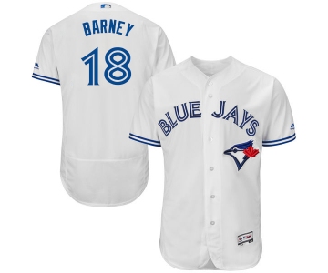 Men's Toronto Blue Jays #18 Darwin Barney White Home 2016 Flexbase Majestic Baseball Jersey