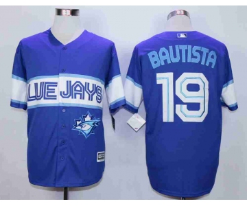 Men's Toronto Blue Jays #19 Jose Bautista Blue New Cool Base Jersey