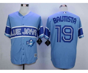 Men's Toronto Blue Jays #19 Jose Bautista Light Blue New Cool Base Jersey
