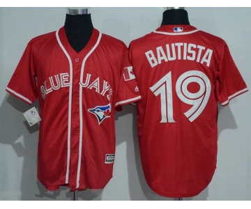 Men's Toronto Blue Jays #19 Jose Bautista Red Stitched MLB 2016 Canada Day Majestic Cool Base Jersey