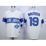 Men's Toronto Blue Jays #19 Jose Bautista White New Cool Base Jersey