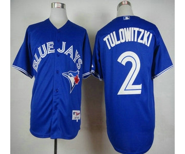 Men's Toronto Blue Jays #2 Troy Tulowitzki Alternate Blue MLB Majestic Jersey