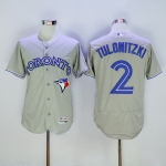 Men's Toronto Blue Jays #2 Troy Tulowitzki Gray 2016 Flexbase Majestic Baseball Jersey