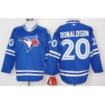 Men's Toronto Blue Jays #20 Josh Donaldson Blue Alternate Long Sleeve Baseball Jersey