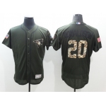 Men's Toronto Blue Jays #20 Josh Donaldson Green Salute to Service 2016 Flexbase Majestic Baseball Jersey