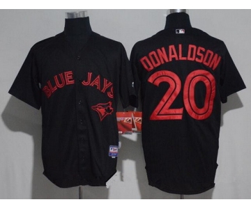 Men's Toronto Blue Jays #20 Josh Donaldson Lights Out Black Fashion Stitched MLB Majestic Cool Base Jersey