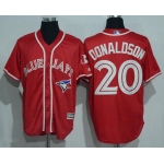 Men's Toronto Blue Jays #20 Josh Donaldson Red Stitched MLB 2016 Canada Day Majestic Cool Base Jersey