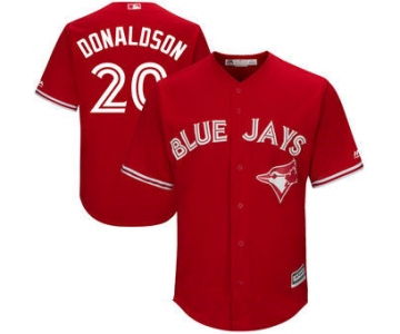 Men's Toronto Blue Jays #20 Josh Donaldson Red Stitched MLB 2017 Majestic Cool Base Jersey