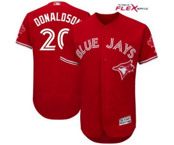 Men's Toronto Blue Jays #20 Josh Donaldson Red Stitched MLB 2017 Majestic Flex Base Jersey