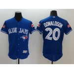 Men's Toronto Blue Jays #20 Josh Donaldson Royal Blue Fashion Stars & Stripes 2016 Flexbase Majestic Jersey