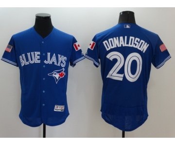 Men's Toronto Blue Jays #20 Josh Donaldson Royal Blue Fashion Stars & Stripes 2016 Flexbase Majestic Jersey