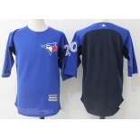 Men's Toronto Blue Jays #20 Josh Donaldson Royal Blue Navy Collection On-Field 34-Sleeve Stitched MLB Majestic Batting Practice Jersey