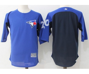 Men's Toronto Blue Jays #20 Josh Donaldson Royal Blue Navy Collection On-Field 34-Sleeve Stitched MLB Majestic Batting Practice Jersey