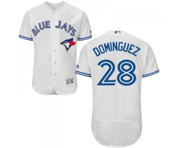 Men's Toronto Blue Jays #28 Matt Dominguez White Home 2016 Flexbase Majestic Baseball Jersey
