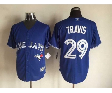 Men's Toronto Blue Jays #29 Devon Travis Alternate Blue 2015 MLB Cool Base Jersey